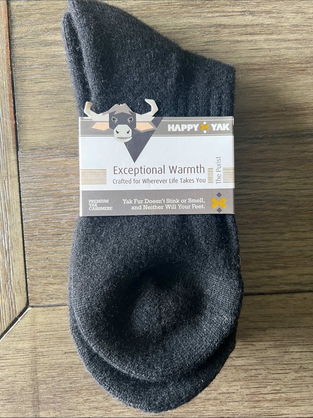 NWT Happy Yak Socks Premium Yak Cashmere Size Medium - Black